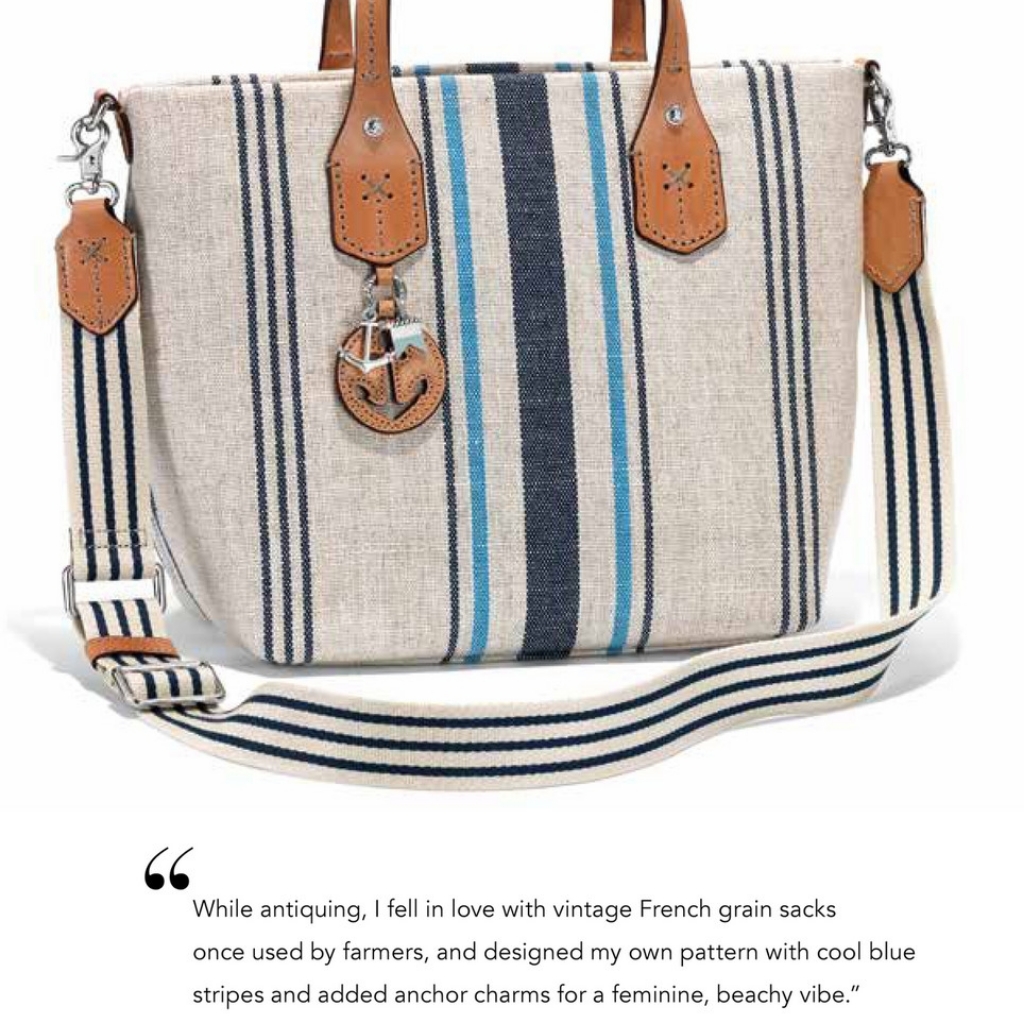 Brighton Blue Water Hurley Harbor Anchor Nautical Handbag Crossbody Tote Bag